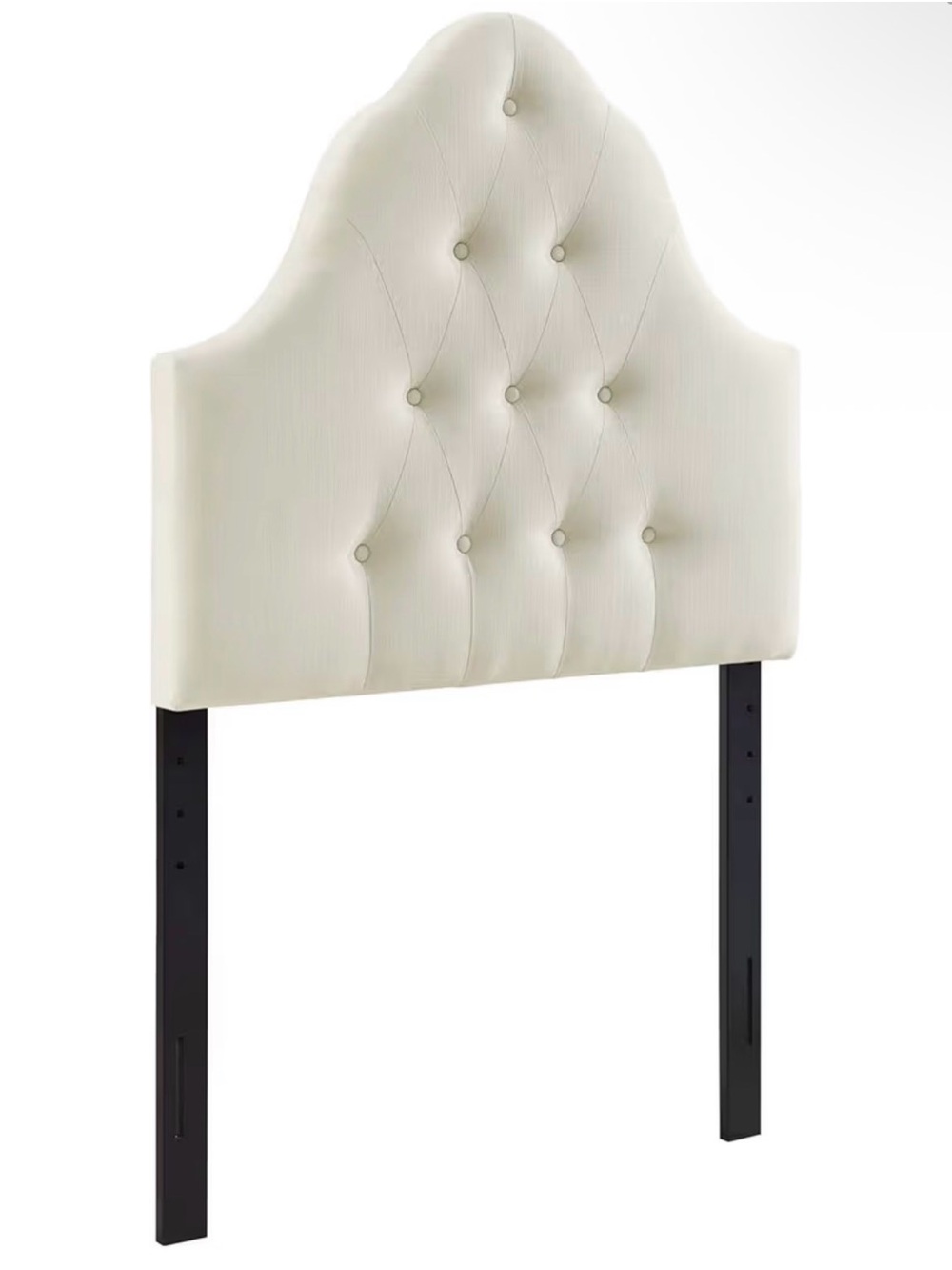 Tufted Arched Upholstered Headboard in Ivory